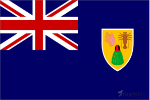 Флаг островов Теркс и Кайкос (100x150 см., полиэфирный шелк, прямая печать, прошит по периметру, карман слева)