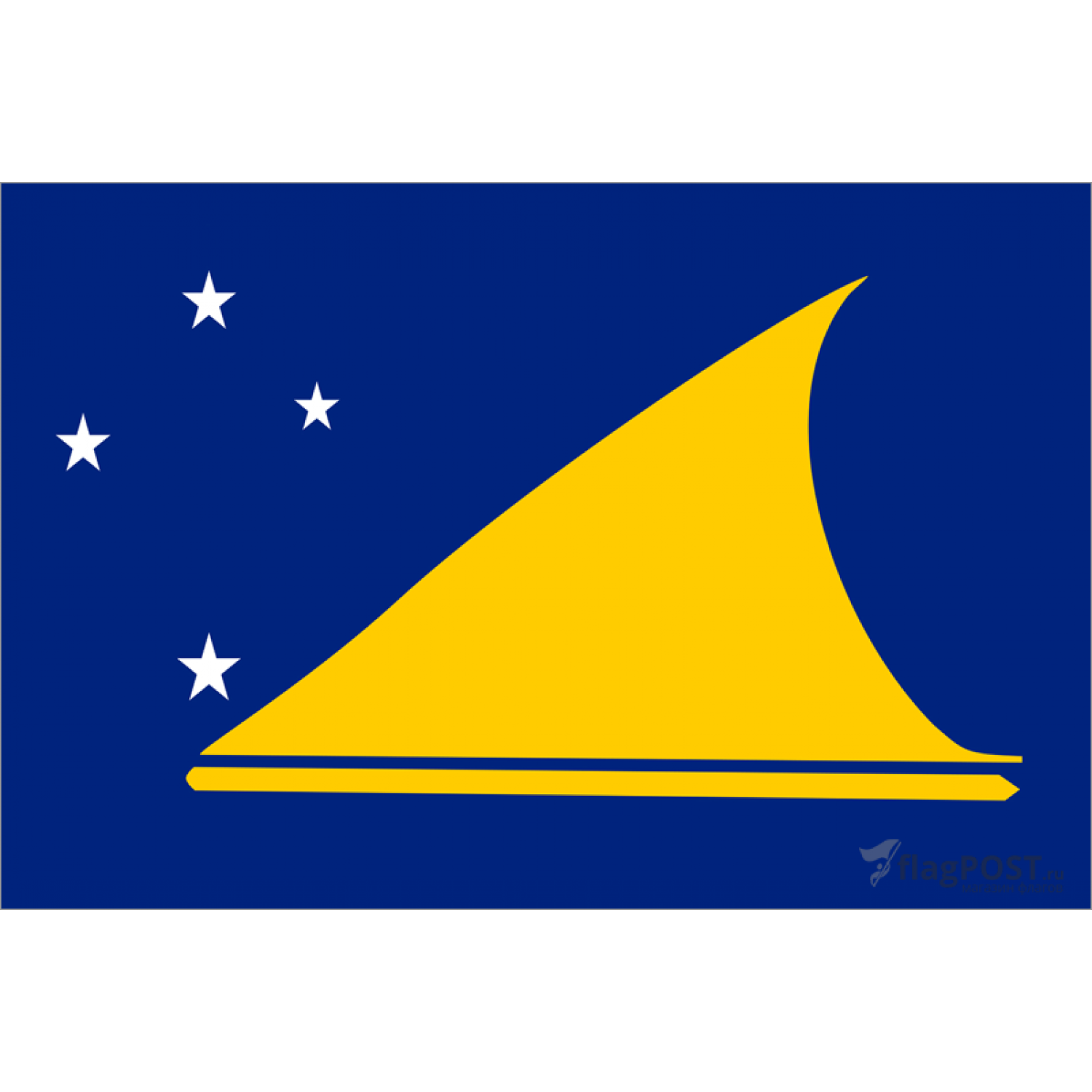 Флаг Острова Токелау (70x105 см., полиэфирный шелк, сублимационная печать, прошит по периметру, карман слева)