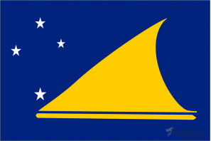 Флаг Острова Токелау (100x150 см., полиэфирный шелк, сублимационная печать, прошит по периметру, карман слева)
