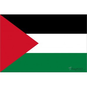 Флаг страны Палестина (15x22 см., полиэфирный шелк, сублимационная печать, карман слева)