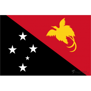 Флаг страны Папуа - Новая Гвинея (15x22 см., полиэфирный шелк, сублимационная печать, карман слева)