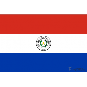 Флаг страны Парагвай (15x22 см., полиэфирный шелк, сублимационная печать, карман слева)