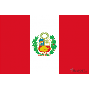 Флаг страны Перу (15x22 см., полиэфирный шелк, сублимационная печать, карман слева)