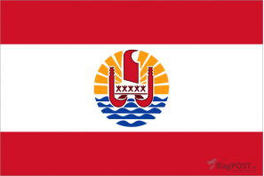 Флаг страны Полинезия (100x150 см., полиэфирный шелк, прямая печать, прошит по периметру, карман слева)