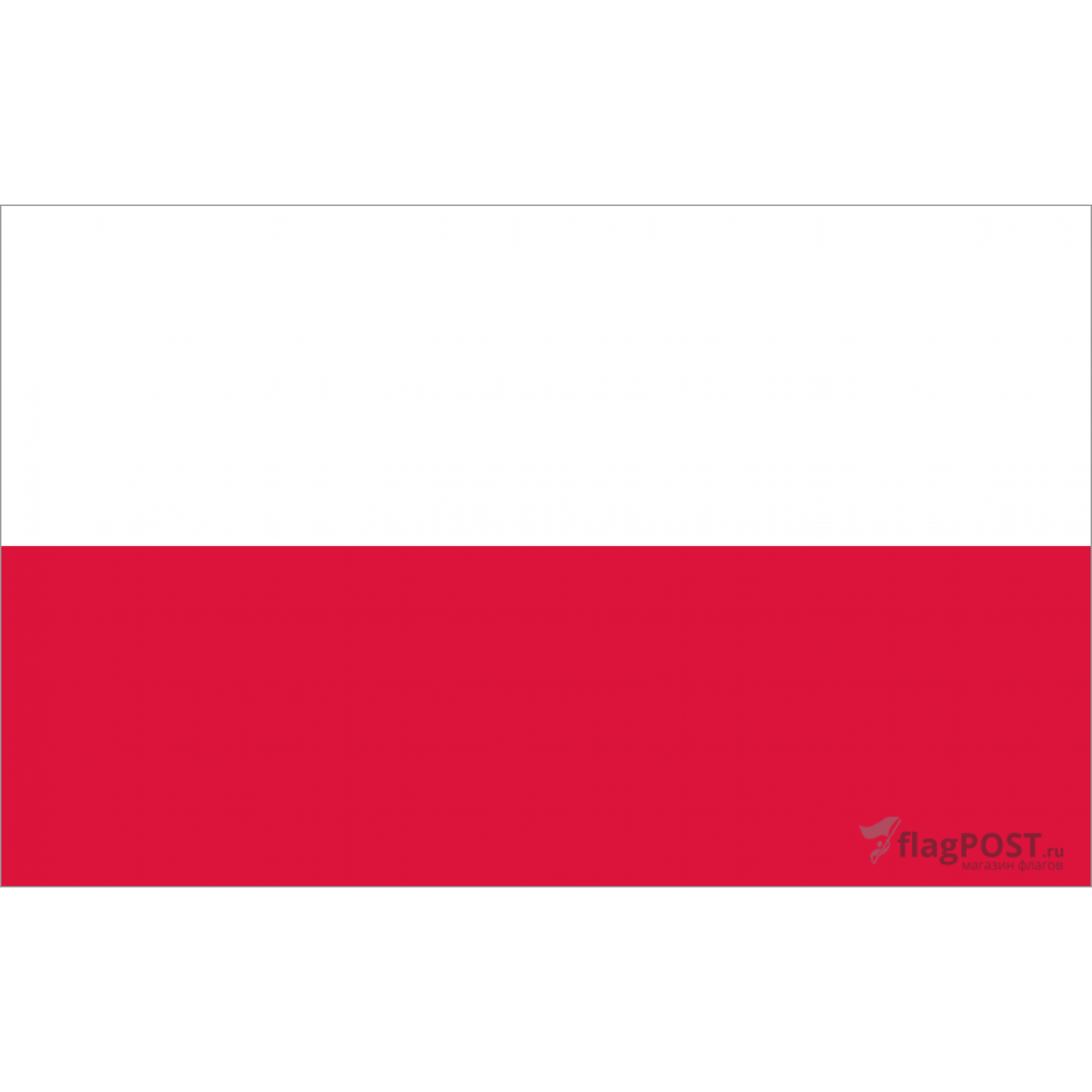 Флаг страны Польша (100x150 см., полиэфирный шелк, прямая печать, прошит по периметру, карман слева)