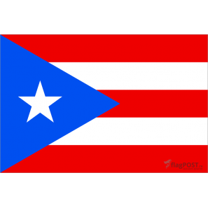 Флаг страны Пуэрто-Рико (15x22 см., полиэфирный шелк, сублимационная печать, карман слева)
