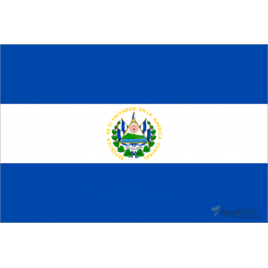 Флаг страны Сальвадор (15x22 см., полиэфирный шелк, сублимационная печать, карман слева)
