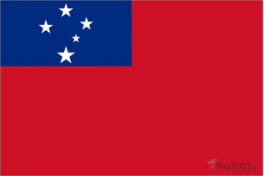 Флаг страны Самоа (100x150 см., полиэфирный шелк, прямая печать, прошит по периметру, карман слева)