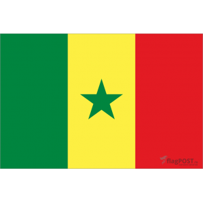 Флаг страны Сенегал (15x22 см., полиэфирный шелк, сублимационная печать, карман слева)