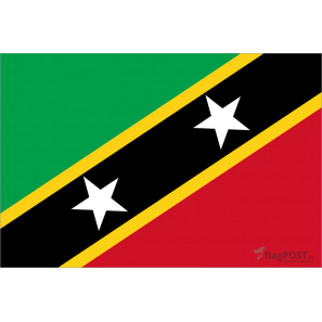 Флаг страны Сент-Кристофер и Невис (15x22 см., полиэфирный шелк, сублимационная печать, карман слева)