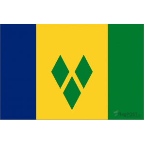 Флаг страны Сент-Винсент и Гренадины (15x22 см., полиэфирный шелк, сублимационная печать, карман слева)