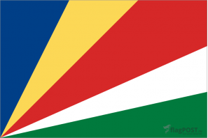 Флаг Сейшельских островов (100x150 см., полиэфирный шелк, прямая печать, прошит по периметру, карман слева)
