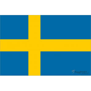 Флаг страны Швеция (15x22 см., полиэфирный шелк, сублимационная печать, карман слева)