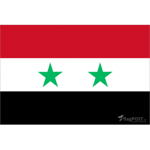 Флаг страны Сирия (15x22 см., полиэфирный шелк, сублимационная печать, карман слева)