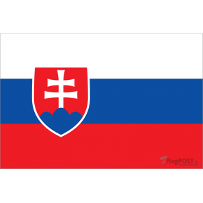 Флаг страны Словакия (15x22 см., полиэфирный шелк, сублимационная печать, карман слева)
