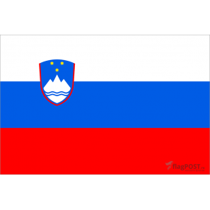Флаг страны Словения (15x22 см., полиэфирный шелк, сублимационная печать, карман слева)