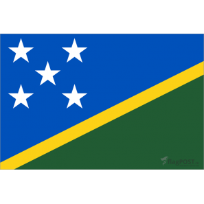 Флаг Соломоновых островов (15x22 см., полиэфирный шелк, сублимационная печать, карман слева)