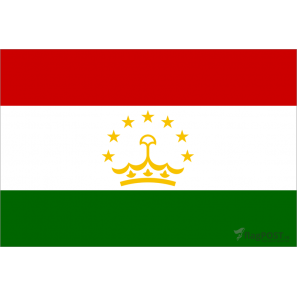Флаг страны Таджикистан (15x22 см., полиэфирный шелк, сублимационная печать, карман слева)