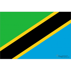 Флаг страны Танзания (15x22 см., полиэфирный шелк, сублимационная печать, карман слева)