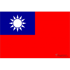 Флаг страны Тайвань (15x22 см., полиэфирный шелк, сублимационная печать, карман слева)