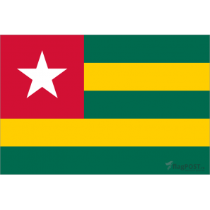 Флаг страны Того (15x22 см., полиэфирный шелк, сублимационная печать, карман слева)