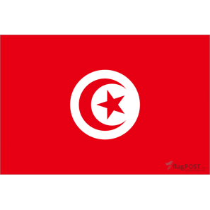 Флаг страны Тунис (15x22 см., полиэфирный шелк, сублимационная печать, карман слева)