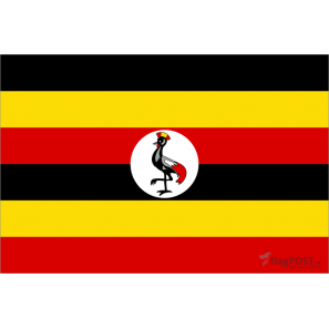 Флаг страны Уганда (15x22 см., полиэфирный шелк, сублимационная печать, карман слева)