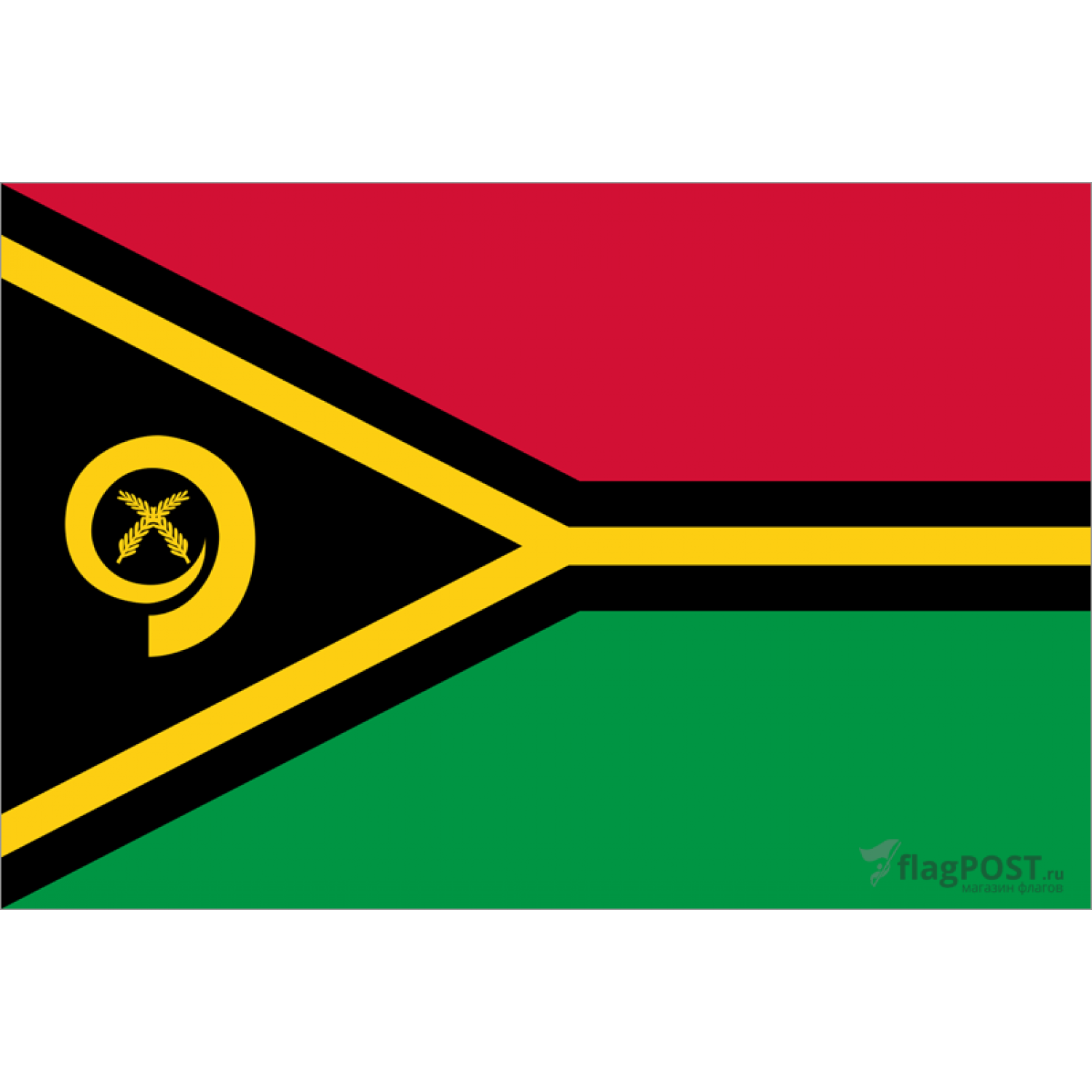 Флаг страны Вануату (15x22 см., полиэфирный шелк, сублимационная печать, карман слева)