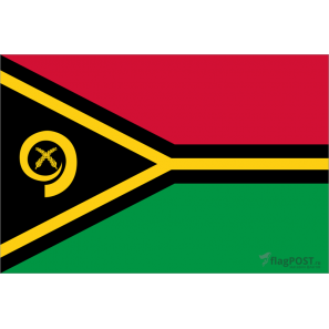 Флаг страны Вануату (15x22 см., полиэфирный шелк, сублимационная печать, карман слева)