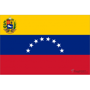 Флаг страны Венесуэла (15x22 см., полиэфирный шелк, сублимационная печать, карман слева)