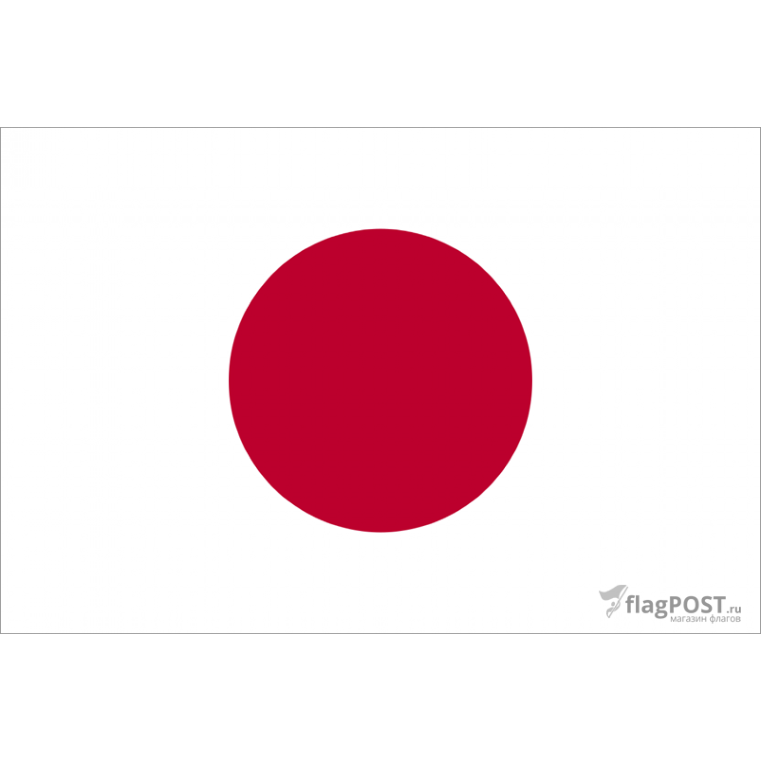 Флаг страны Япония (15x22 см., полиэфирный шелк, прямая печать, карман слева)