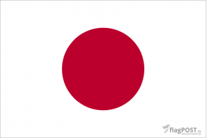 Флаг страны Япония (100x150 см., полиэфирный шелк, прямая печать, прошит по периметру, карман слева)