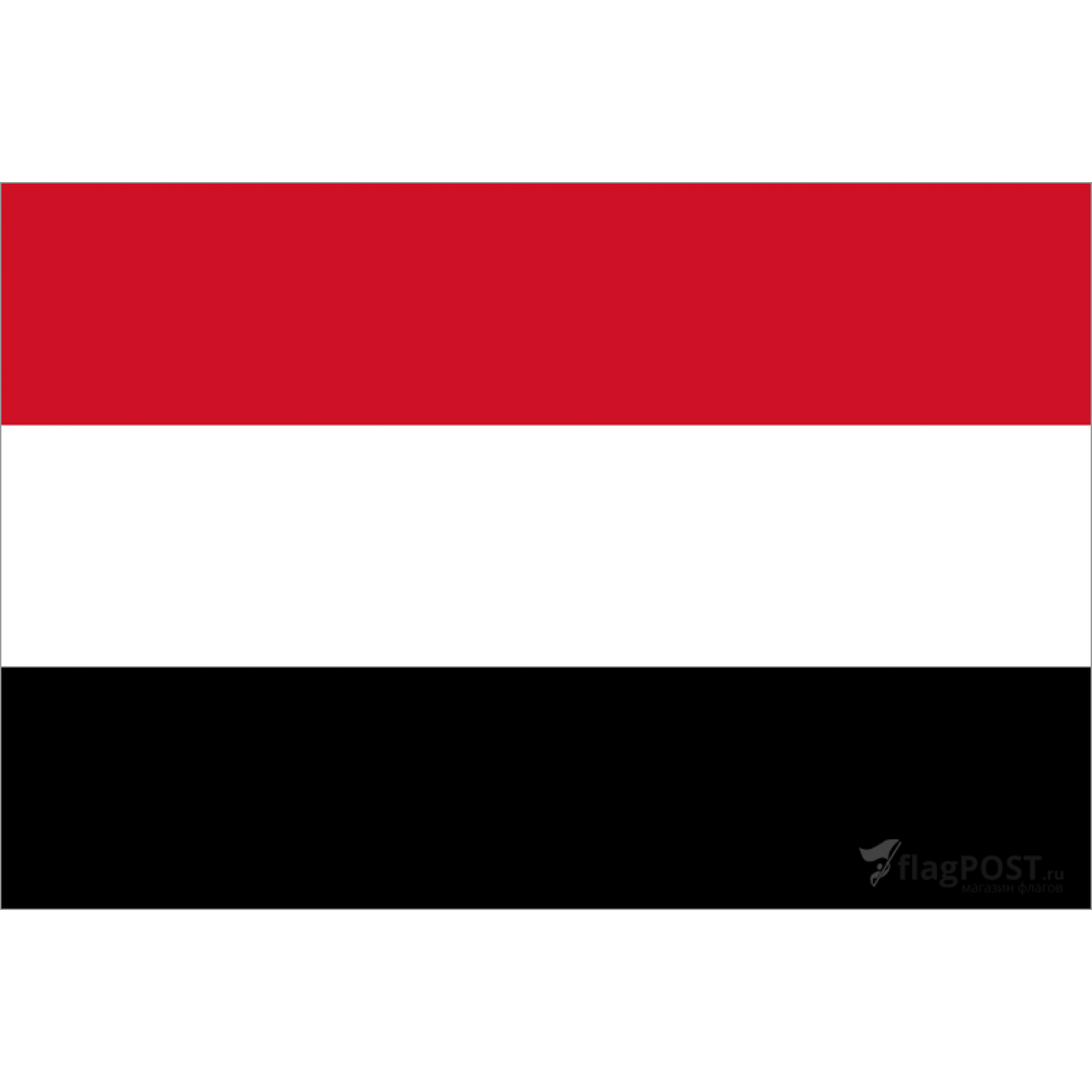 Флаг страны Йемен (90x135 см., полиэфирный шелк, прямая печать, прошит по периметру, карман слева)