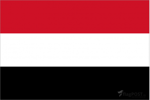 Флаг страны Йемен (100x150 см., полиэфирный шелк, прямая печать, прошит по периметру, карман слева)