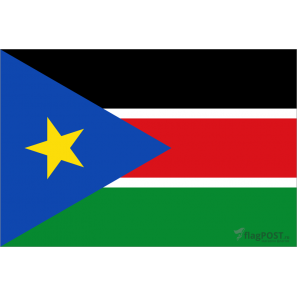 Флаг страны Южный Судан (15x22 см., полиэфирный шелк, сублимационная печать, карман слева)