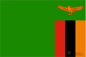 Флаг страны Замбия (100x150 см., полиэфирный шелк, прямая печать, прошит по периметру, карман слева)