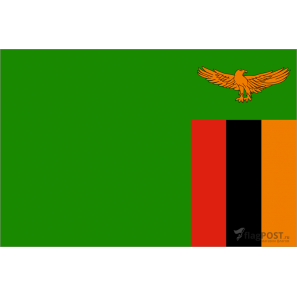 Флаг страны Замбия (15x22 см., полиэфирный шелк, сублимационная печать, карман слева)