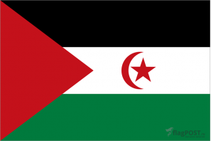 Флаг страны Западная Сахара (100x150 см., полиэфирный шелк, прямая печать, прошит по периметру, карман слева)