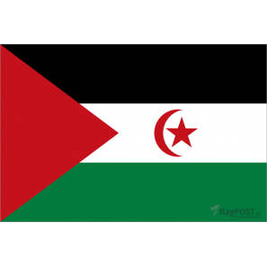 Флаг страны Западная Сахара (15x22 см., полиэфирный шелк, сублимационная печать, карман слева)