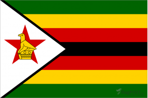 Флаг страны Зимбабве (100x150 см., полиэфирный шелк, прямая печать, прошит по периметру, карман слева)