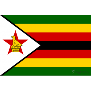 Флаг страны Зимбабве (15x22 см., полиэфирный шелк, сублимационная печать, карман слева)