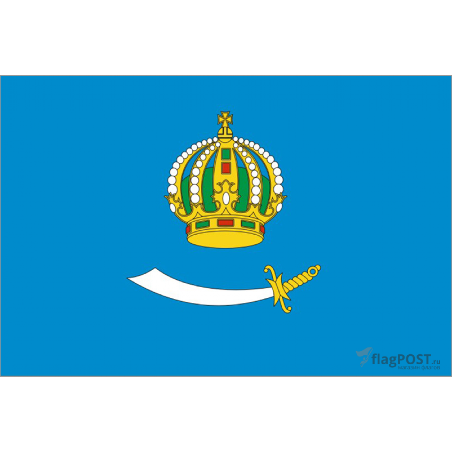 Флаг Астраханской области (15x22 см., полиэфирный шелк, прямая печать, карман слева)
