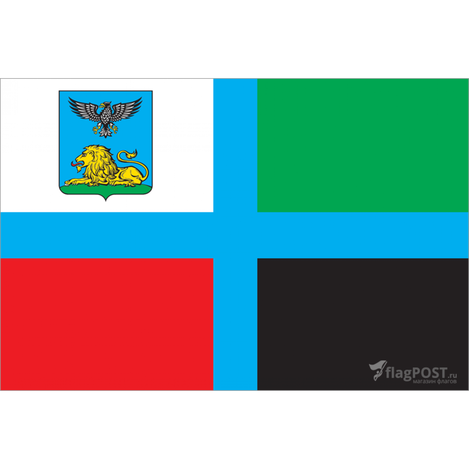 Флаг Белгородской области (70x105 см., полиэфирный шелк, сублимационная печать, прошит по периметру, карман слева)