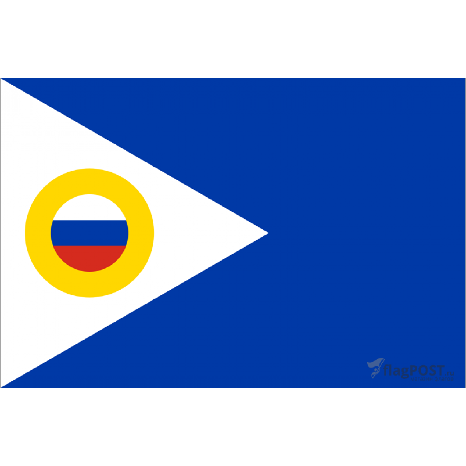 Флаг Чукотского автономного округа (90x135 см., флажная сетка, прямая печать, прошит по периметру, карман слева)