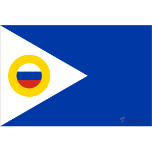 Флаг Чукотского автономного округа (15x22 см., полиэфирный шелк, сублимационная печать, карман слева)