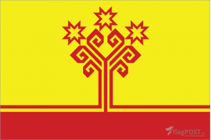 Флаг Чувашской республики (100x150 см., полиэфирный шелк, прямая печать, прошит по периметру, карман слева)