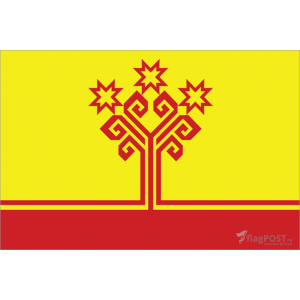 Флаг Чувашской республики (90x135 см., полиэфирный шелк, сублимационная печать, прошит по периметру, карман слева)