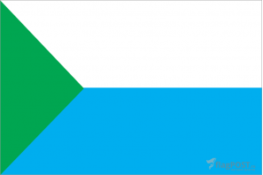 Флаг Хабаровского края (100x150 см., полиэфирный шелк, прямая печать, прошит по периметру, карман слева)