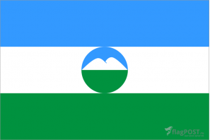 Флаг Кабардино-Балкарской республики (100x150 см., полиэфирный шелк, сублимационная печать, прошит по периметру, карман слева)