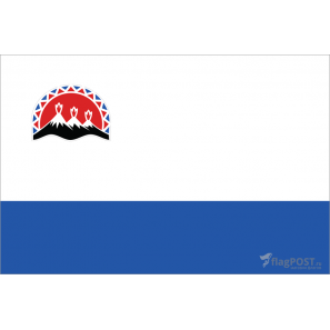 Флаг Камчатского края (15x22 см., полиэфирный шелк, сублимационная печать, карман слева)